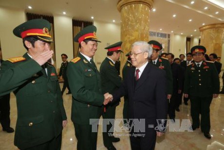 Tổng Bí thư Nguyễn Phú Trọng dự lễ công bố quyết định của Bộ Chính trị chỉ định Quân ủy Trung ương. (Thời sự chiều 10/5/2016)